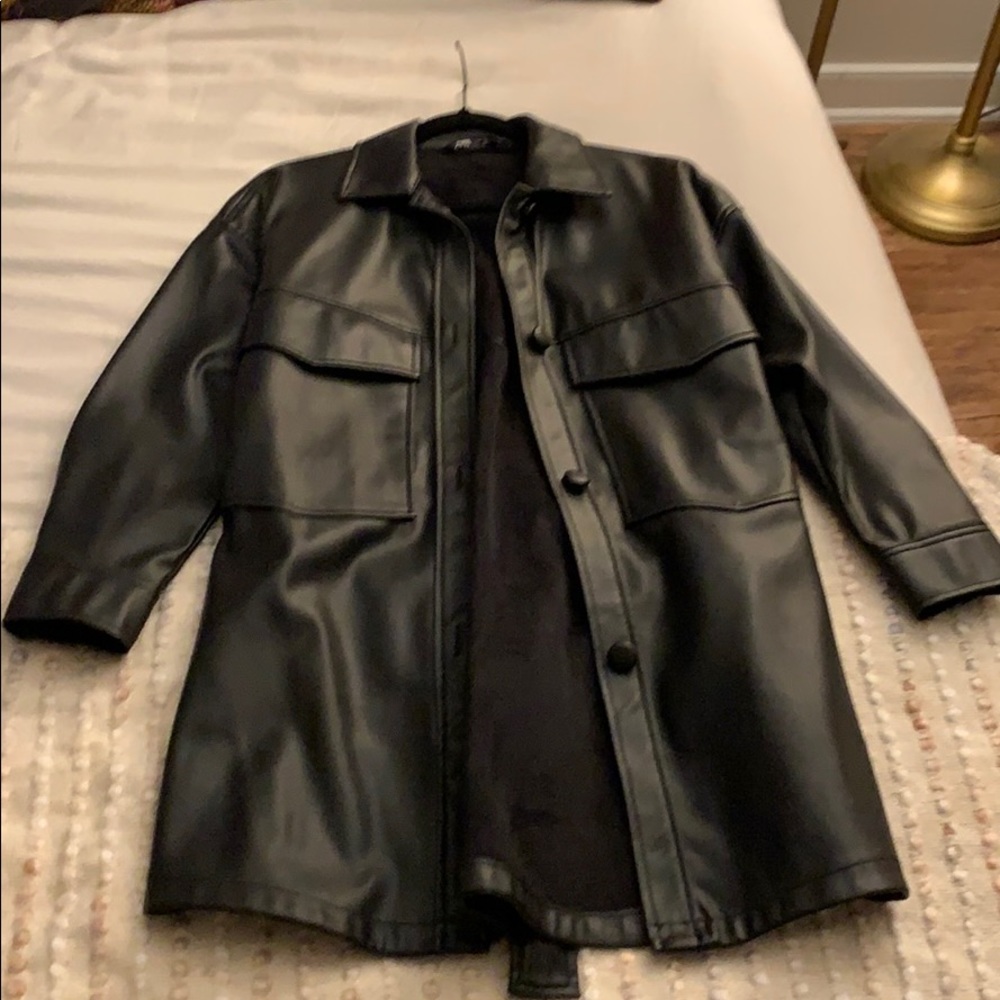 ZARA Faux Leather Black Jacket